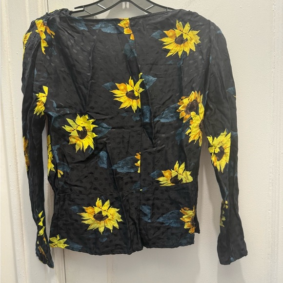 The Kooples Sunflower Print Crossover Blouse Size 2 - Picture 4 of 4